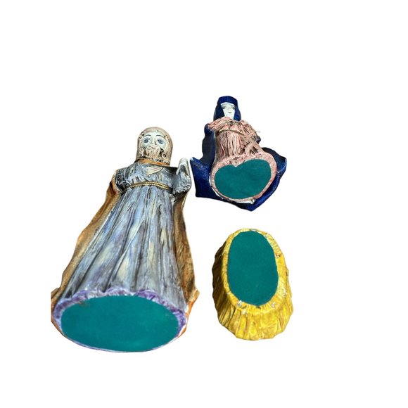 Vintage 1950's Japan Paper Mache Virgin Mary, Joseph & Baby Jesus Set - Picture 8 of 8